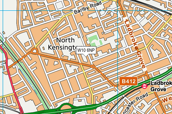 W10 6NP map - OS VectorMap District (Ordnance Survey)