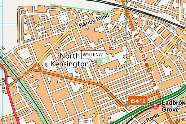 W10 6NW map - OS VectorMap District (Ordnance Survey)