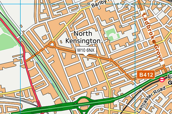 W10 6NX map - OS VectorMap District (Ordnance Survey)