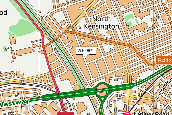 W10 6PT map - OS VectorMap District (Ordnance Survey)