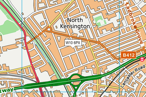 W10 6PX map - OS VectorMap District (Ordnance Survey)