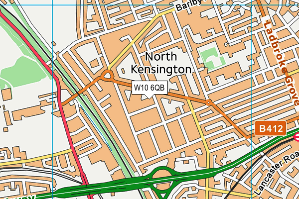 W10 6QB map - OS VectorMap District (Ordnance Survey)