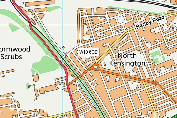W10 6QD map - OS VectorMap District (Ordnance Survey)
