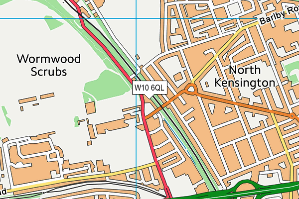 W10 6QL map - OS VectorMap District (Ordnance Survey)
