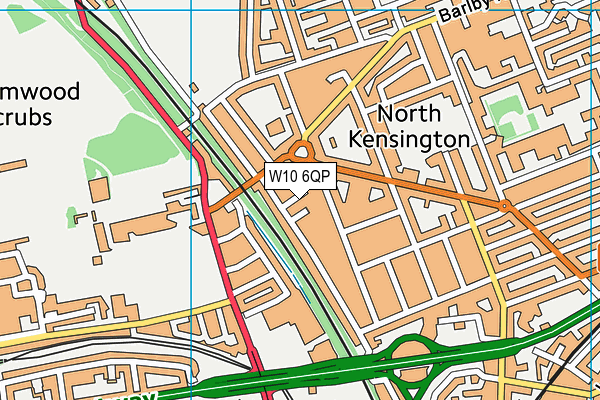 W10 6QP map - OS VectorMap District (Ordnance Survey)