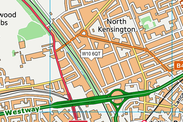 W10 6QT map - OS VectorMap District (Ordnance Survey)