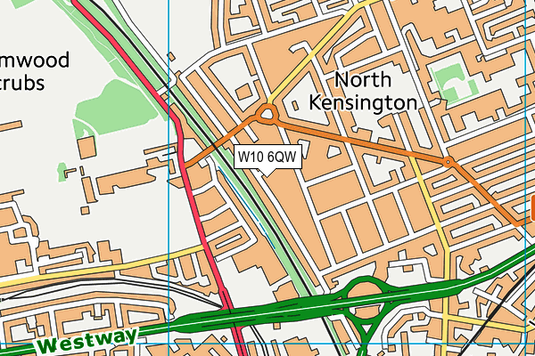 W10 6QW map - OS VectorMap District (Ordnance Survey)