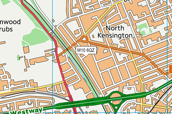 W10 6QZ map - OS VectorMap District (Ordnance Survey)