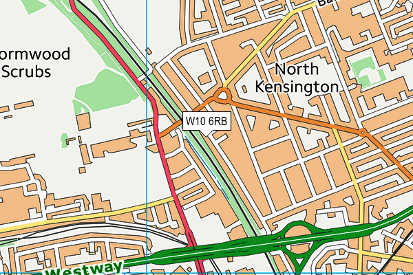 W10 6RB map - OS VectorMap District (Ordnance Survey)