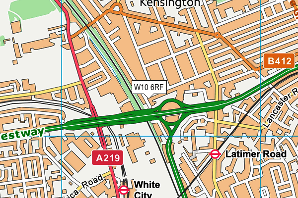 W10 6RF map - OS VectorMap District (Ordnance Survey)