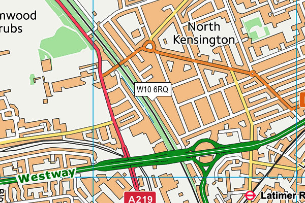 W10 6RQ map - OS VectorMap District (Ordnance Survey)