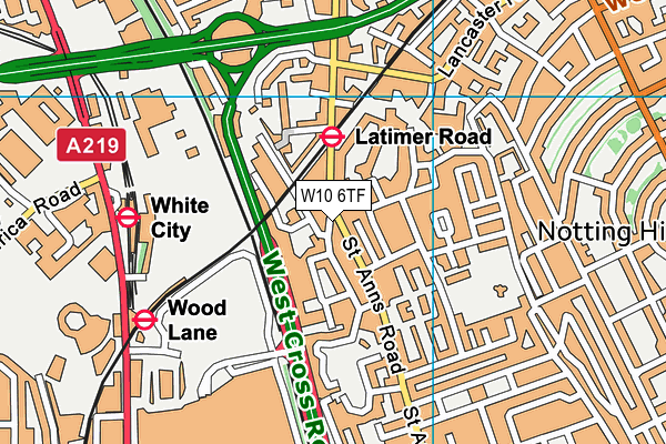 W10 6TF map - OS VectorMap District (Ordnance Survey)