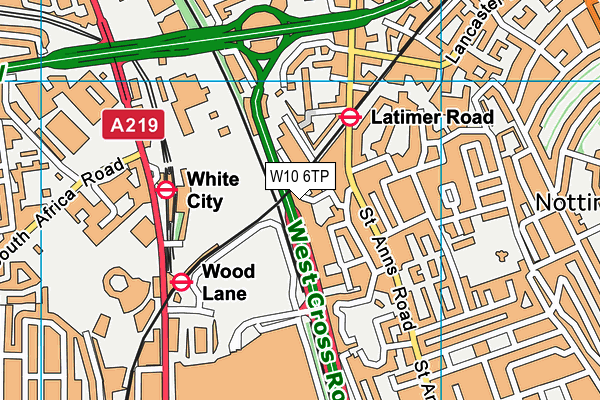 W10 6TP map - OS VectorMap District (Ordnance Survey)