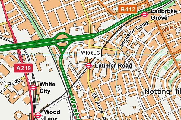 W10 6UG map - OS VectorMap District (Ordnance Survey)