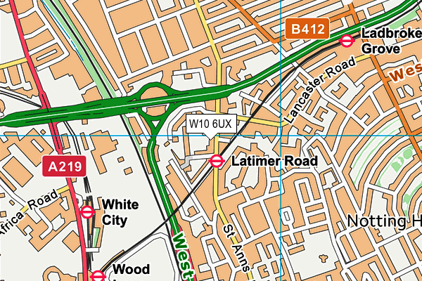 W10 6UX map - OS VectorMap District (Ordnance Survey)