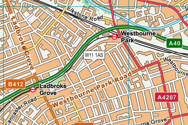 W11 1AS map - OS VectorMap District (Ordnance Survey)