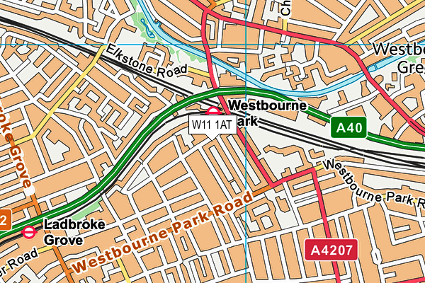 W11 1AT map - OS VectorMap District (Ordnance Survey)