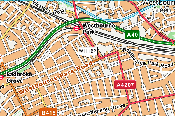 W11 1BP map - OS VectorMap District (Ordnance Survey)