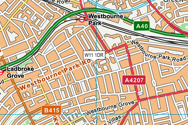 W11 1DR map - OS VectorMap District (Ordnance Survey)