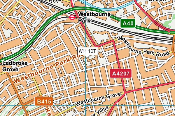 W11 1DT map - OS VectorMap District (Ordnance Survey)