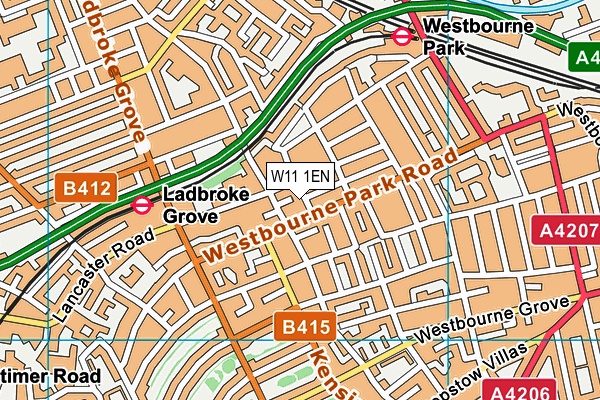 W11 1EN map - OS VectorMap District (Ordnance Survey)