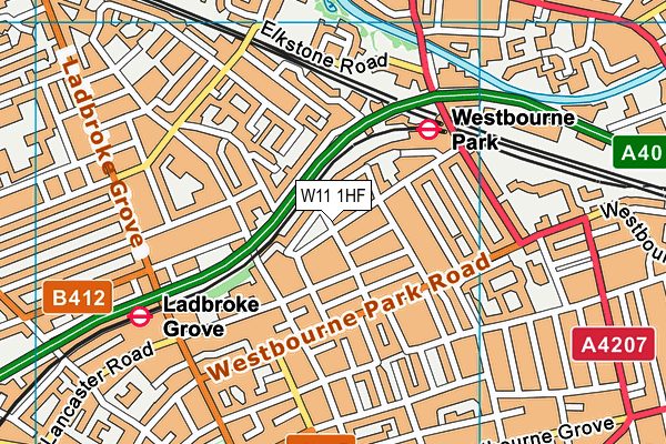 W11 1HF map - OS VectorMap District (Ordnance Survey)