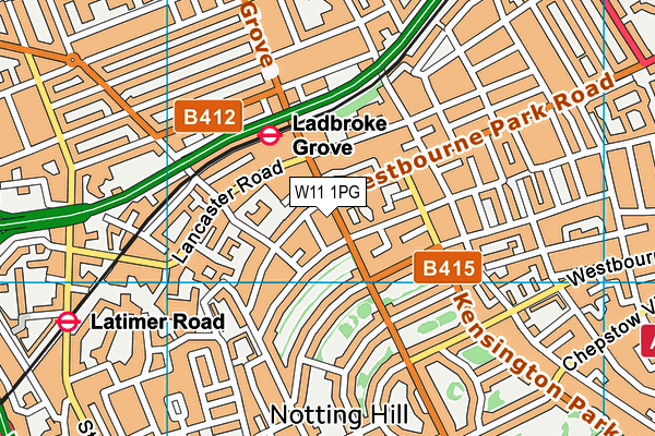 W11 1PG map - OS VectorMap District (Ordnance Survey)