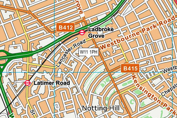 W11 1PH map - OS VectorMap District (Ordnance Survey)