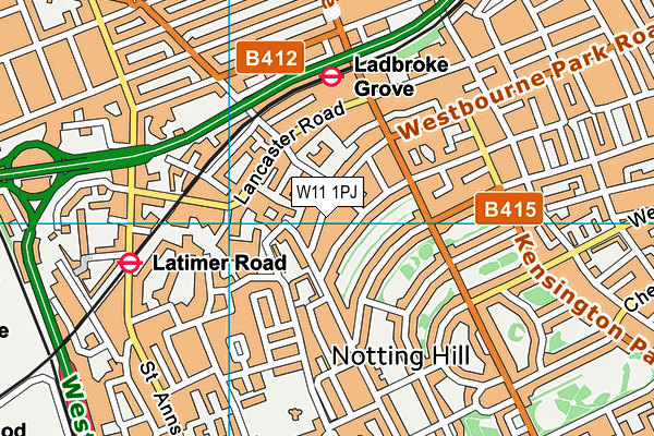 W11 1PJ map - OS VectorMap District (Ordnance Survey)