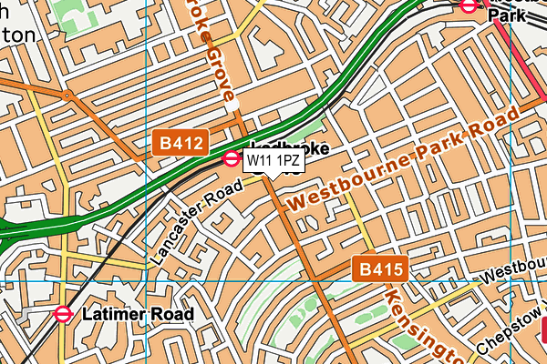 W11 1PZ map - OS VectorMap District (Ordnance Survey)