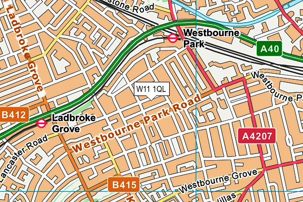 W11 1QL map - OS VectorMap District (Ordnance Survey)