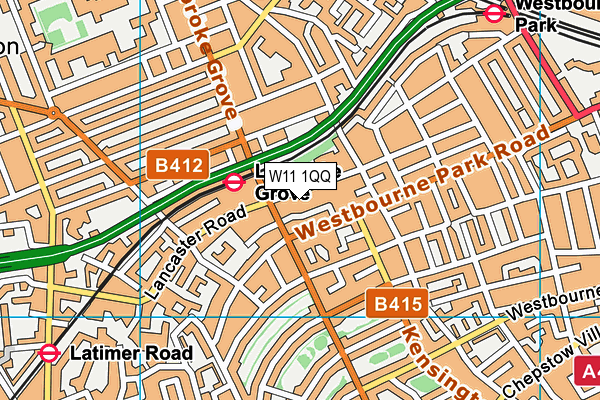 Notting Hill Prep School map (W11 1QQ) - OS VectorMap District (Ordnance Survey)