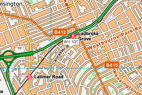 Virgin Active (Notting Hill) map (W11 1QT) - OS VectorMap District (Ordnance Survey)