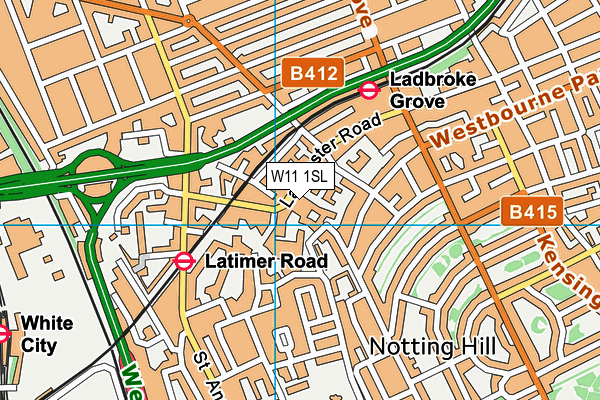 W11 1SL map - OS VectorMap District (Ordnance Survey)