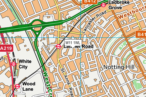 W11 1WL map - OS VectorMap District (Ordnance Survey)