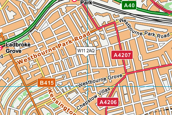 W11 2AQ map - OS VectorMap District (Ordnance Survey)