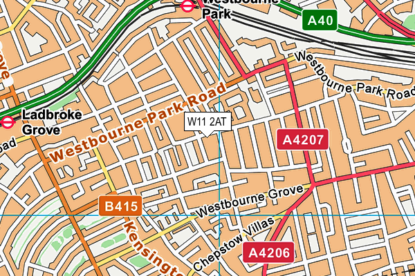 W11 2AT map - OS VectorMap District (Ordnance Survey)