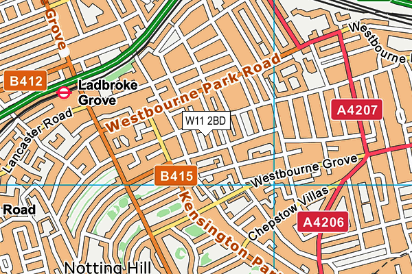 W11 2BD map - OS VectorMap District (Ordnance Survey)