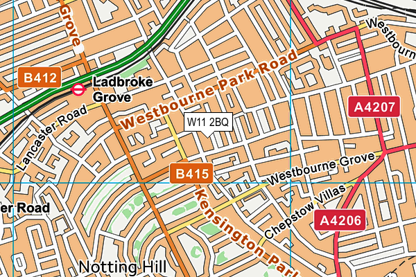 W11 2BQ map - OS VectorMap District (Ordnance Survey)