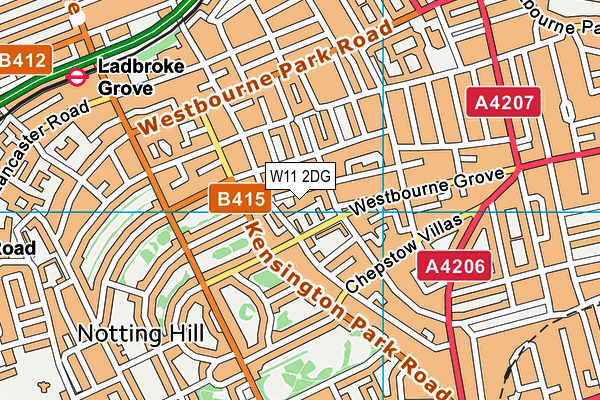 W11 2DG map - OS VectorMap District (Ordnance Survey)