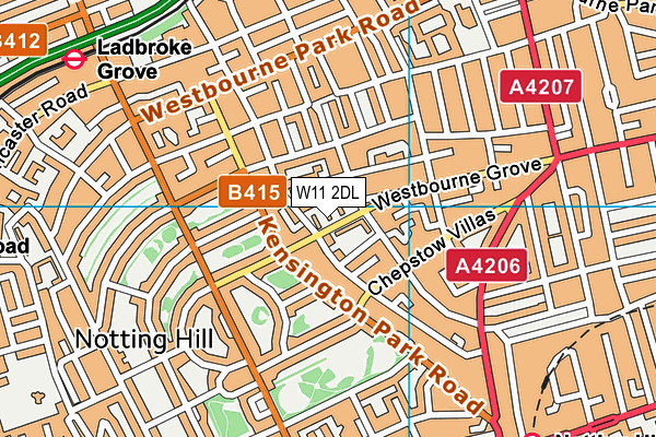 W11 2DL map - OS VectorMap District (Ordnance Survey)