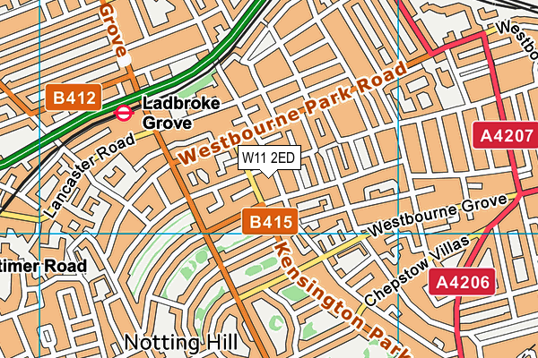 W11 2ED map - OS VectorMap District (Ordnance Survey)