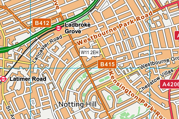 W11 2EH map - OS VectorMap District (Ordnance Survey)