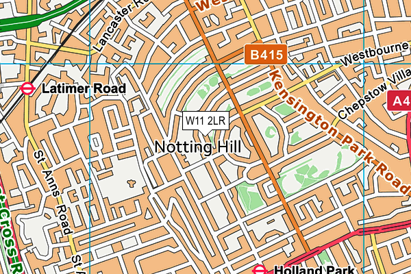 W11 2LR map - OS VectorMap District (Ordnance Survey)
