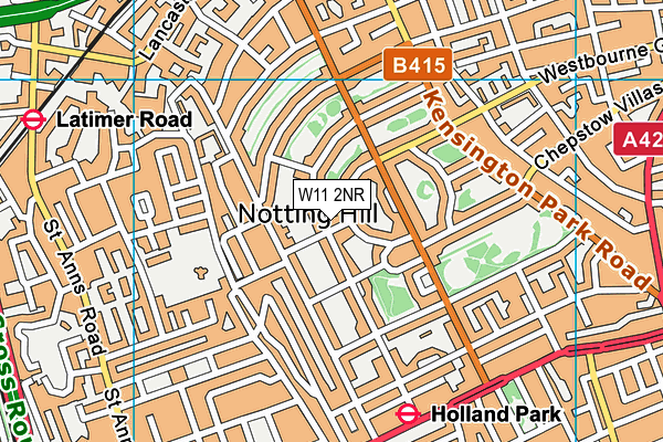 W11 2NR map - OS VectorMap District (Ordnance Survey)