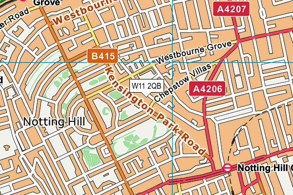 W11 2QB map - OS VectorMap District (Ordnance Survey)