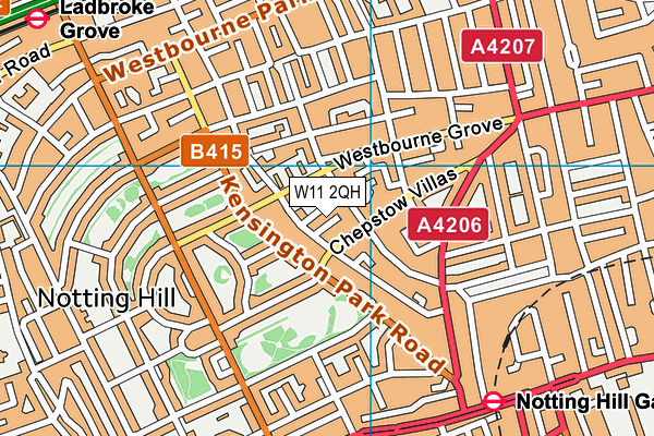 W11 2QH map - OS VectorMap District (Ordnance Survey)