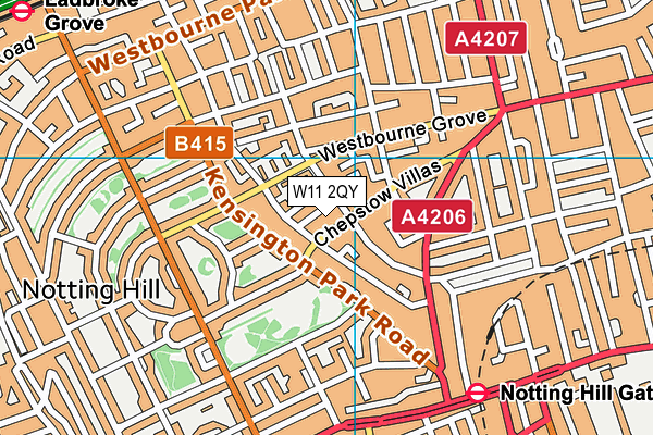 W11 2QY map - OS VectorMap District (Ordnance Survey)