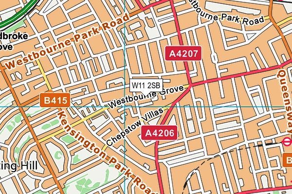 W11 2SB map - OS VectorMap District (Ordnance Survey)