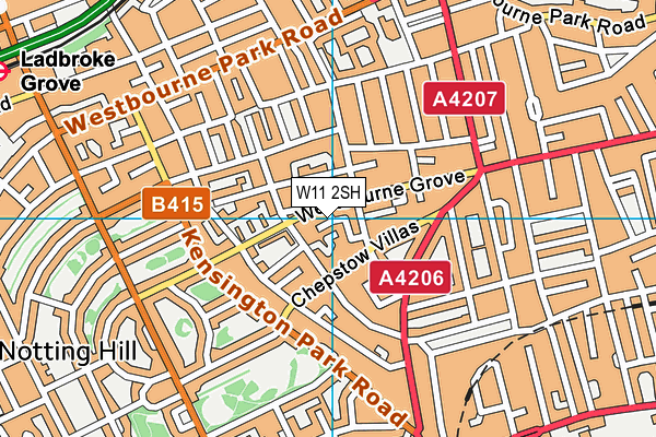 Bodyworks West At Lambton Place map (W11 2SH) - OS VectorMap District (Ordnance Survey)